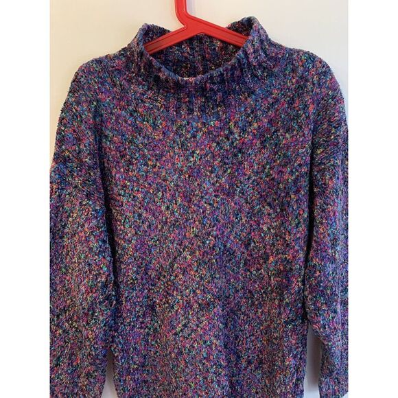 Vintage Express Tricot Women's Sweater Rainbow Lambs Wool Blend Size M Mock Neck - Picture 5 of 14